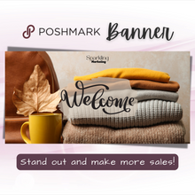 Load image into Gallery viewer, Poshmark Closet Header Banner // Welcome to My Closet // Autumn Clothes and Coffee
