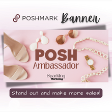 Load image into Gallery viewer, Poshmark Closet Header Banner // Posh Ambassador // Light Pastel Pink Feminine Fashion Accessories
