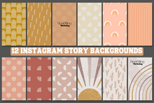 Load image into Gallery viewer, 12 Seamless Boho Style Shapes and Patterns Instagram Story Backgrounds
