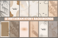 Load image into Gallery viewer, 12 Minimal Modern Calming Beige Aesthetic Instagram Story Backgrounds
