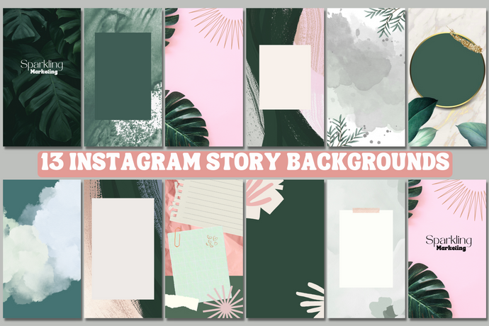 Instagram Story Backgrounds, Pink & Green Abstract Tropical // Instagram Backgrounds, Story Background, IG Backgrounds, Abstract Backgrounds