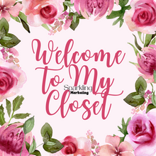 Load image into Gallery viewer, Set of 40 Poshmark Closet Signs [Watercolor Floral Pink Red Roses]
