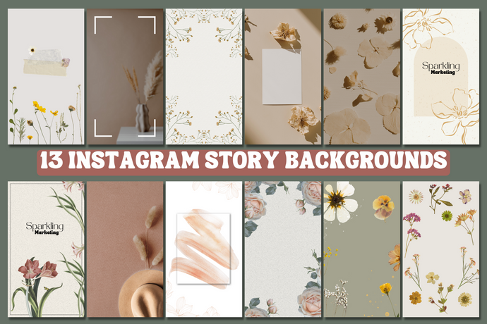 Delicate Cream Pink Beige Floral Aesthetic Instagram Story Backgrounds