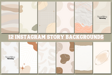 Load image into Gallery viewer, 12 Creamy Beige Neutral Organic Natural Instagram Story Backgrounds
