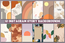 Load image into Gallery viewer, 12 Earthy Beige Pastel Organic Boho Instagram Story Backgrounds
