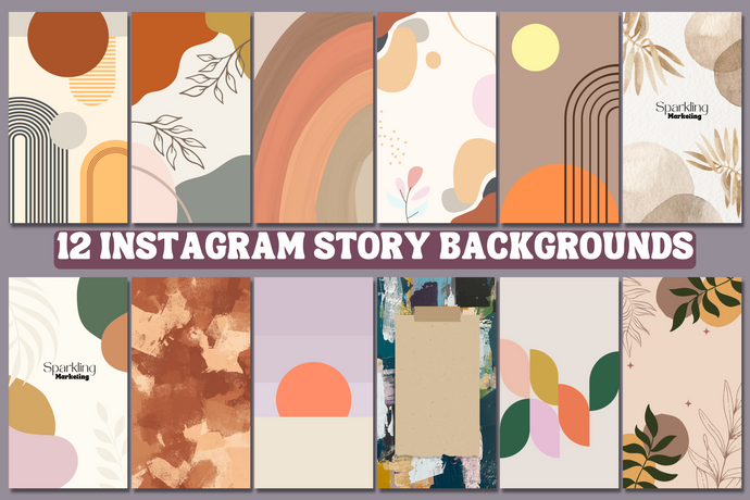 12 Earthy Beige Pastel Organic Boho Instagram Story Backgrounds