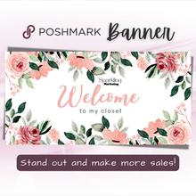 Load image into Gallery viewer, Poshmark Banner, Welcome to My Closet, Digital Download // Poshmark Sign, Poshmark Template, Poshmark Closet Sign, Poshmark Closet Banner

