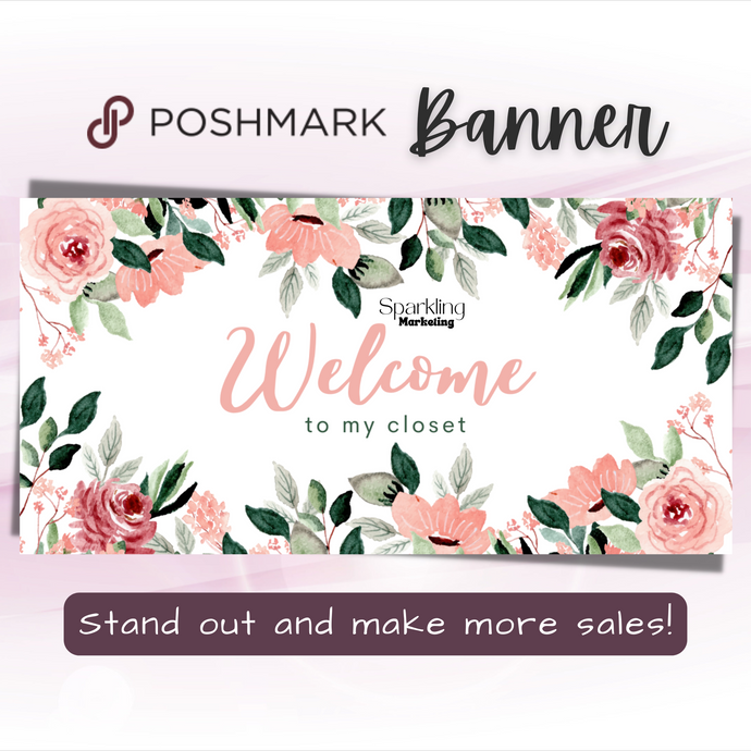 Poshmark Banner, Welcome to My Closet, Digital Download // Poshmark Sign, Poshmark Template, Poshmark Closet Sign, Poshmark Closet Banner