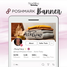 Load image into Gallery viewer, Poshmark Closet Header Banner // Welcome to My Closet // Autumn Clothes and Coffee
