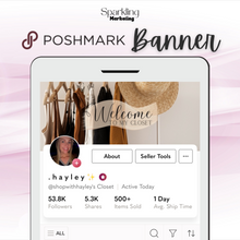 Load image into Gallery viewer, Poshmark Closet Header Banner // Welcome to My Closet // Fashionable Female Clothes
