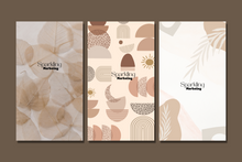 Load image into Gallery viewer, 12 Abstract Beige Boho Floral Memo Paper Instagram Story Backgrounds
