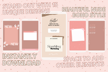 Load image into Gallery viewer, Pink Nude Boho Instagram Story Background Templates Features
