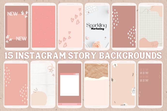 15 Pink Nude Boho Instagram Story Background Templates