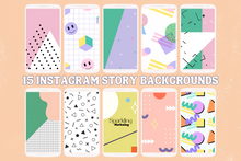 Load image into Gallery viewer, Cool 90s Memphis Pastel Instagram Story Backgrounds
