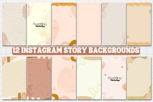 Load image into Gallery viewer, 12 Soft Pink &amp; Beige Illustrative Papercraft Instagram Story Backgrounds

