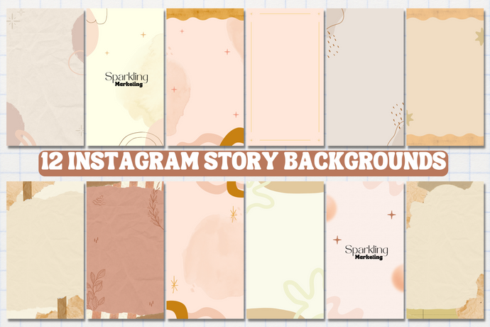 12 Soft Pink & Beige Illustrative Papercraft Instagram Story Backgrounds