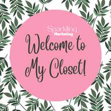 Load image into Gallery viewer, Set of 40 Poshmark Closet Signs [Pink &amp; Green Tropical Eucalyptus]
