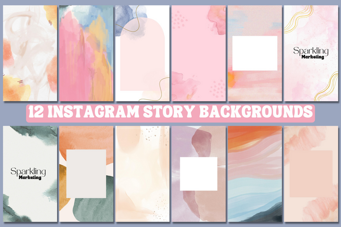 12 Colorful Abstract Watercolor Brush Strokes Instagram Story Backgrounds