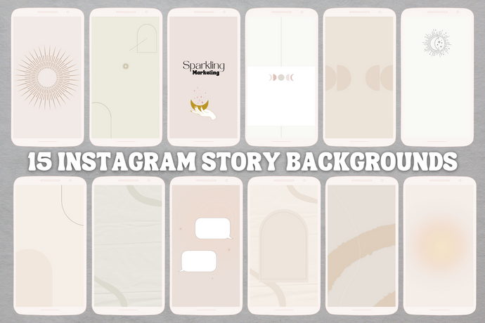 IG Story Backgrounds: Minimal Beige, Celestial Elements // Instagram Background, Instagram Stories, Story Background, Instagram Template