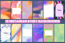 Load image into Gallery viewer, 15 Bright Pink &amp; Purple Trippy Gradient Instagram Story Backgrounds
