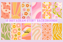 Load image into Gallery viewer, 15 Bright Groovy Floral Good Vibes Instagram Story Backgrounds
