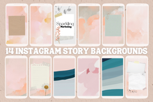 Load image into Gallery viewer, Floral Pastel Watercolor Instagram Story Backgrounds
