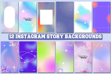 Load image into Gallery viewer, 12 Instagram Story Backgrounds, Vibrant Cosmic Gradient Blur // Instagram Background, Story Background, IG Backgrounds, Gradient Backgrounds
