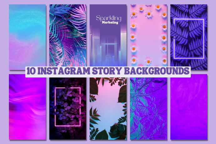 10 Moody Purple Botanical Neon Instagram Story Backgrounds