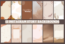 Load image into Gallery viewer, 12 Organic Beige Boho Aesthetic Instagram Story Backgrounds
