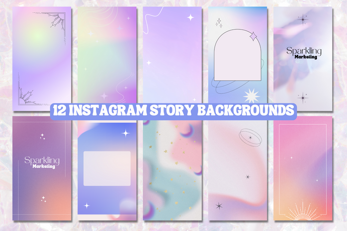 12 Dreamy Pink & Purple Celestial Gradient Instagram Story Backgrounds