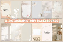 Load image into Gallery viewer, 16 Soft Beige Natural Floral Feminine Instagram Story Backgrounds
