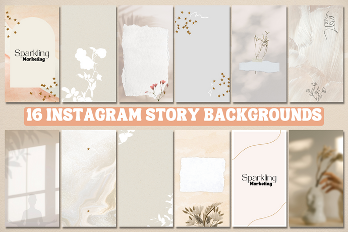 16 Soft Beige Natural Floral Feminine Instagram Story Backgrounds