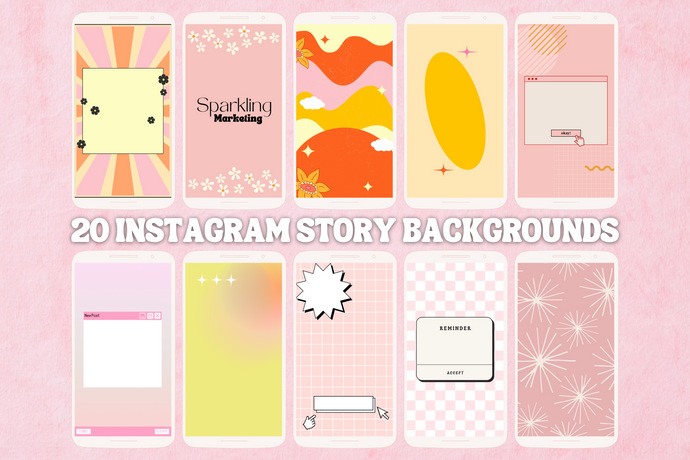 20 Pink Abstract Retro Modern Instagram Story Backgrounds