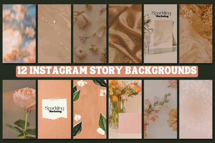 12 Soft Pink Peach Floral Feminine Instagram Story Backgrounds