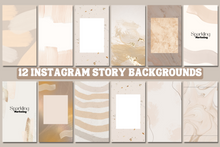 Load image into Gallery viewer, 12 Cream &amp; Beige Paint Swipe Elements Instagram Story Backgrounds
