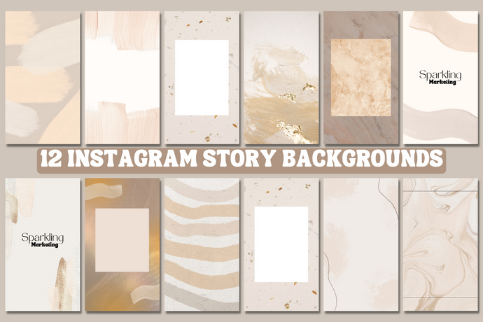 12 Cream & Beige Paint Swipe Elements Instagram Story Backgrounds