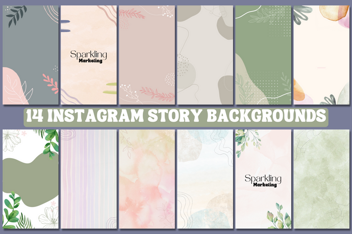 14 Tropical Pastel Rainbow Watercolor Instagram Story Backgrounds