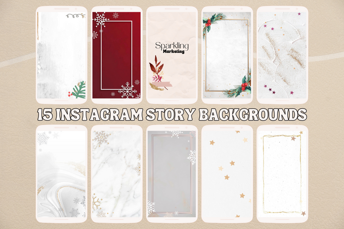 Festive Holiday Glitter IG Story Backgrounds // Instagram Background, Instagram Stories, Story Background, Christmas Instagram Template