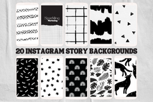 Load image into Gallery viewer, 20 Black &amp; White IG Story Backgrounds // Instagram Background, Instagram Stories, Story Background, Instagram Template, Social Media
