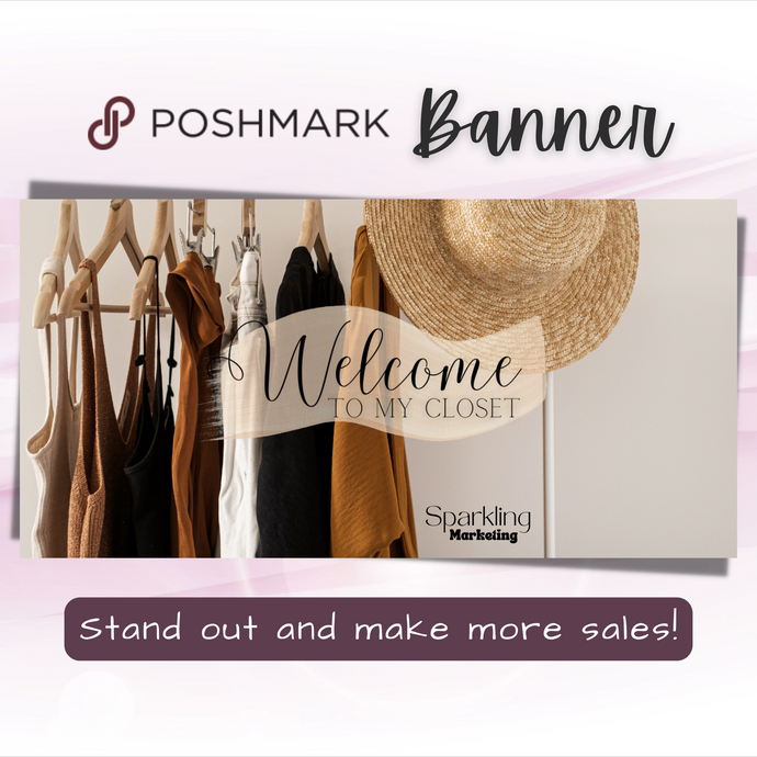 Poshmark Closet Header Banner // Welcome to My Closet // Fashionable Female Clothes
