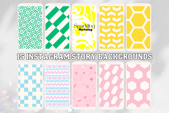 15 Instagram Story Backgrounds // Instagram Background, Instagram Stories, Story Background, Instagram Template, Seamless Patterns