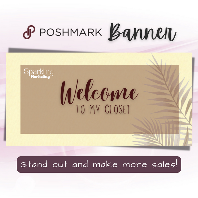 Poshmark Closet Header Banner // Welcome to My Closet // Natural Beige Aesthetic