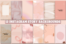 Load image into Gallery viewer, Instagram Story Backgrounds, Plum Blush Pink Abstract Mixed Media // Instagram Background, Story Background, IG Backgrounds, Digital Paper
