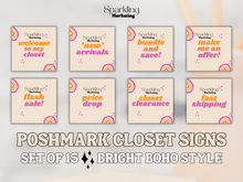 Load image into Gallery viewer, 15 Poshmark Closet Signs, Closet Sign Bundle for Poshmark Seller, Reseller, Closet Dividers, Posh Boss, Posh Ambassador, Digital Download
