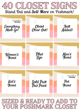 Load image into Gallery viewer, 40 Poshmark Closet Signs, Abstract Bright Boho Stripes // Instant Digital Download, Poshmark Seller Tools, Poshmark Signs, Poshmark Banner
