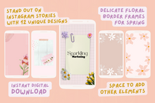 Load image into Gallery viewer, Instagram Story Backgrounds: Delicate Spring Floral Frames // Instagram Background, Instagram Stories, Story Background, Instagram Template

