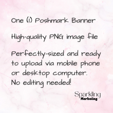 Load image into Gallery viewer, Poshmark Closet Header Banner // Welcome to My Closet // Feminine Pink Floral White Desktop Workspace

