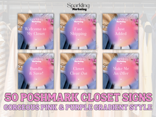 Load image into Gallery viewer, 50 Poshmark Closet Signs, Closet Sign Bundle for Poshmark Seller, Reseller, Closet Dividers, Posh Boss, Posh Ambassador, Digital Download
