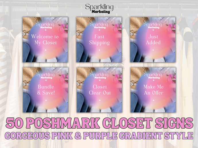50 Poshmark Closet Signs, Closet Sign Bundle for Poshmark Seller, Reseller, Closet Dividers, Posh Boss, Posh Ambassador, Digital Download