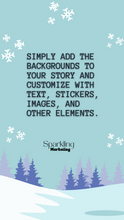 Load image into Gallery viewer, Instagram Story Backgrounds, Welcome Winter Blue Snowflakes // Instagram Background, Instagram Stories, Story Background, Instagram Template
